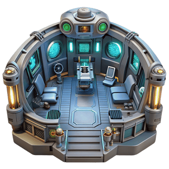 bold exquisite A highly detailed, bio mechanical spaceship interior, filled with complex machinery and glowing displays. Hard surface modeling style. Interior lighting luxury png