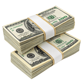 US Dollar bundleisolated on a transparent backgrounds png