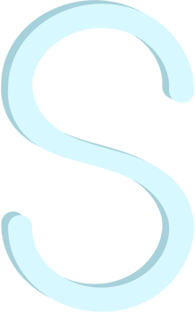 Lovely blue colors and style of english alphabet capital letter S. png