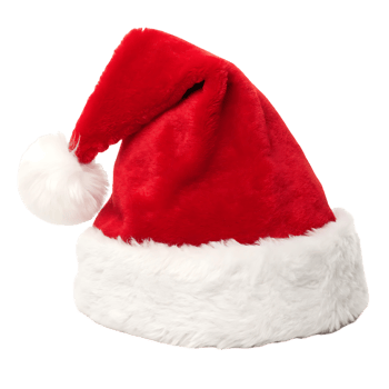 Classic Santa hat, red and white, Christmas png