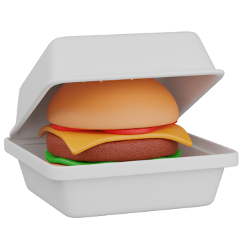 3d render open food pack icon png
