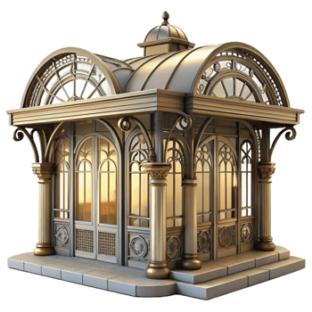 rare classic An Art Nouveau metro station, intricate ironwork, soft diffuse lighting, elegant atmosphere, vintage style, sharp png