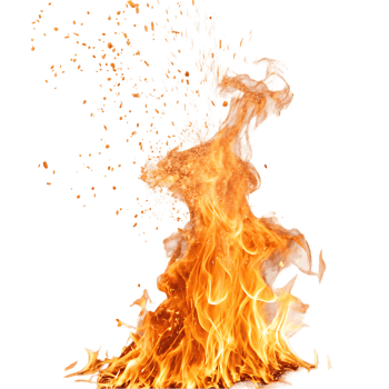 Fiery explosion, burning flames, hot fire png