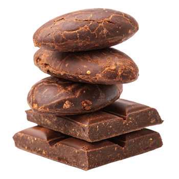 A stack of delicious dark chocolate cocoa beans and chocolate bars, a delectable treat for chocolate lovers png