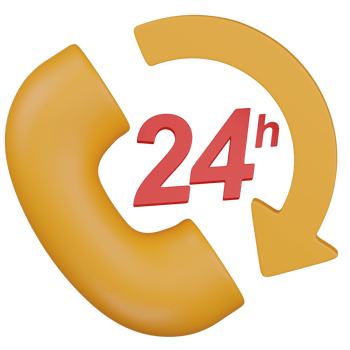 3d render 24h Customer Support Call Icon illustration png