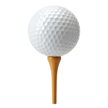 Golf ball on tee ready to be hit png