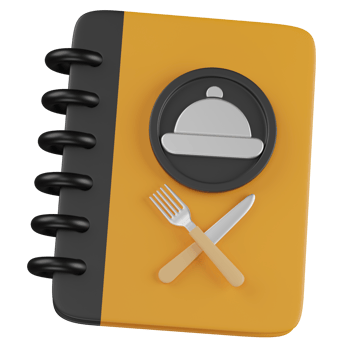 3d render menu book Illustration png