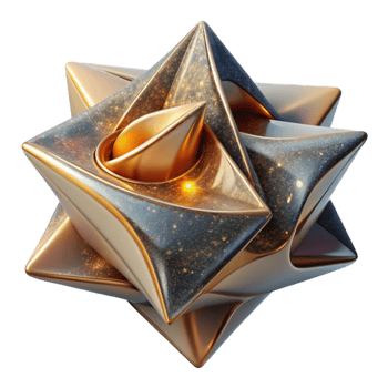 wonderful abstract Angular Abstract Sculpture with Shadows Cutout on White exclusive png