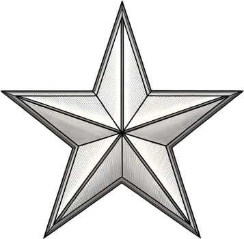 Glowing golden star with sharp radiant glossy design. . png