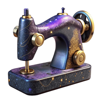 elegant traditional Antique Sewing Machine Cutout Side View Perspective premium png
