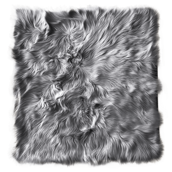 Grey fluffy rug on transparent background png