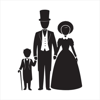 A family silhouette black vector