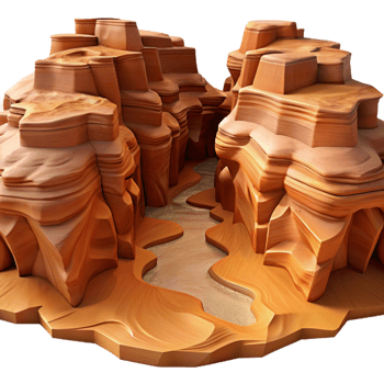 captivating unparalleled A desert canyon carved by wind and water, dramatic and imposing, realistic style, harsh sunlight png