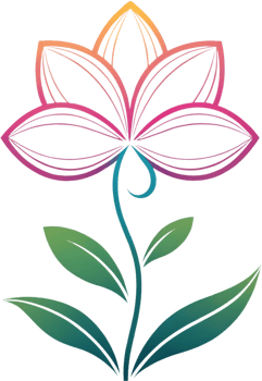 Abstract artistic floral clipart with elegant design. . png