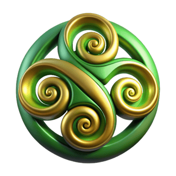wonderful modern Celtic Triskelion Symbol Spiral Green Transparent Background authentic png
