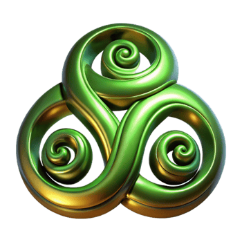 beautiful artistic Celtic Triskelion Symbol Spiral Green Transparent Background original png