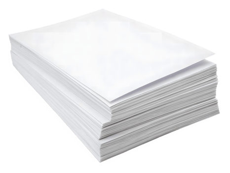 Stack of Blank White Paper Sheets, Isolated on Transparent Background png