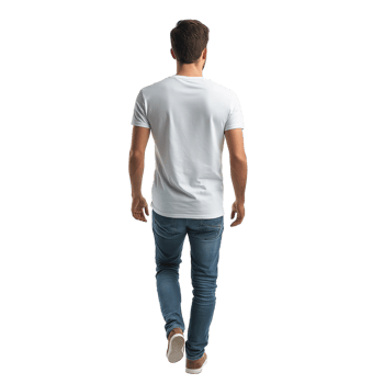 Man in Motion with Back to Viewer. Transparent Background for Compositing or Design png