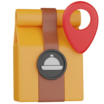 3d render Food delivery pin illustration png