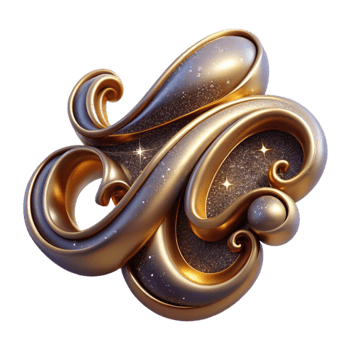 vibrant traditional Cursive Calligraphy Flourish Cutout on Transparent Background exclusive png