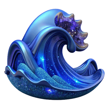 stunning classic Deep Blue Ocean Wave Crest Isolated professional png