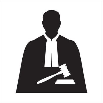 Judge black silhouette vector