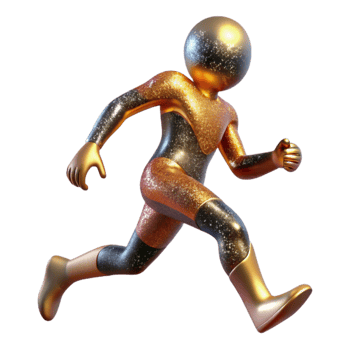dramatic modern Dynamic Perspective Running Figure Isolated Cutout high resolution png