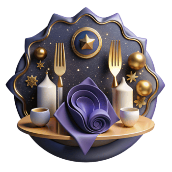 serene vintage Elegant Calligraphy Place Setting Cutout genuine png