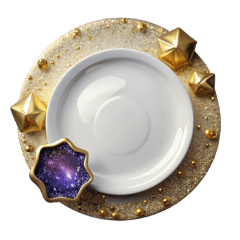 impressive artistic Empty White Plate Top View Transparent Background high quality png