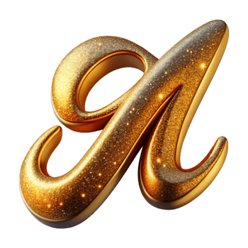 vibrant classic Gold Calligraphy Letter a Transparent Background exclusive png