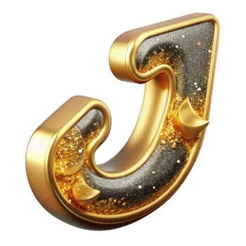 impressive minimalist Gold Foil Font Letter J Cutout Transparent Background genuine png