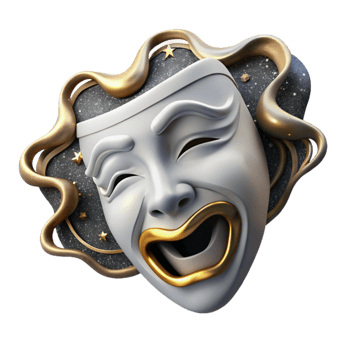 extraordinary minimalist Greek Theater Mask Tragedy White Cutout high resolution png