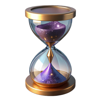 serene minimalist Hourglass Half Full Side View Transparent Background original png