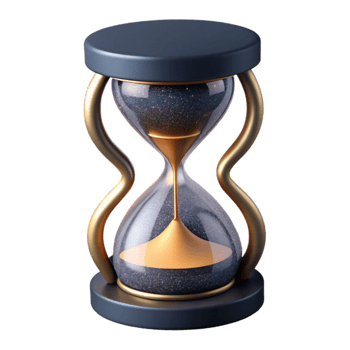 impressive rustic Hourglass with Black Sand Front View Cutout high quality png