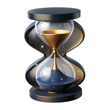 wonderful modern Hourglass with Black Sand Front View Cutout genuine png