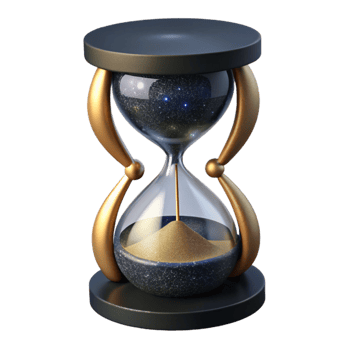 beautiful modern Hourglass with Black Sand Front View Cutout authentic png