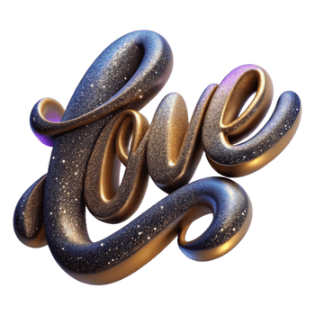 elegant abstract Italic Calligraphy Word Love Isolated png