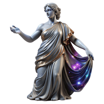 elegant minimalist Marble Statue Greek Goddess Draped Fabric Transparent Background detailed png