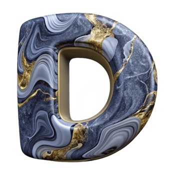 impressive contemporary Marble Texture Font Letter D Transparent Background original png