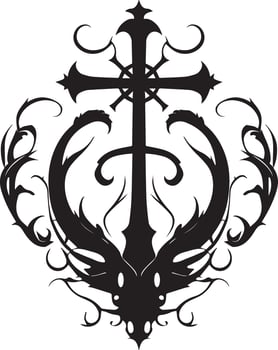 Satanic Leviathan Cross Logos, Minimalist Dark Symbol Collection vector