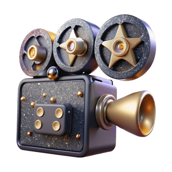 magnificent rustic Old Movie Camera Isolated with Film Reel original png