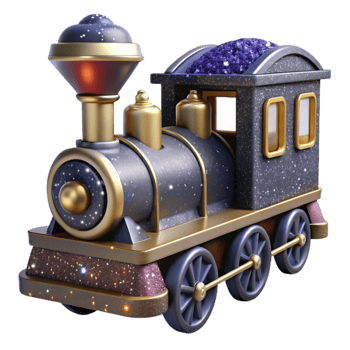 stunning vintage Old Toy Train Isolated with Engine Detail professional png
