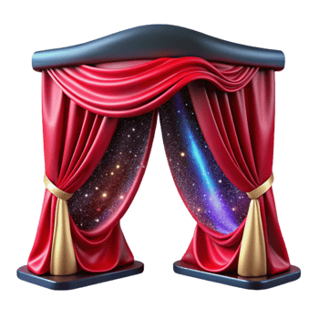 vibrant abstract Red Velvet Curtain Draped Cutout genuine png