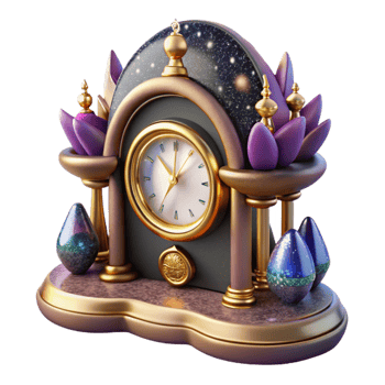 wonderful classic Retro Mantel Clock Isolated with Pendulum premium png