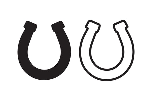 Two horseshoes are shown on a white background vector