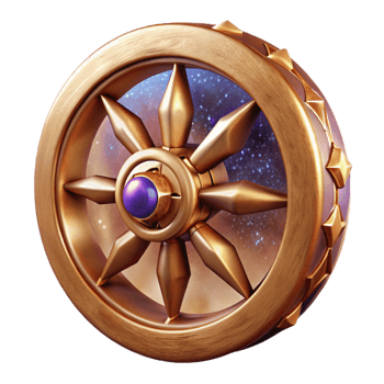 vibrant modern Roman Chariot Wheel Bronze Isolated Element professional png