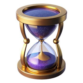 magnificent artistic Sand Timer Empty Bottom View Isolated on Transparent Background professional png