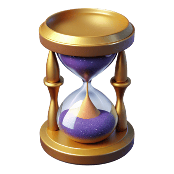 elegant vintage Sand Timer with Fine Sand Side View Isolated Element professional png