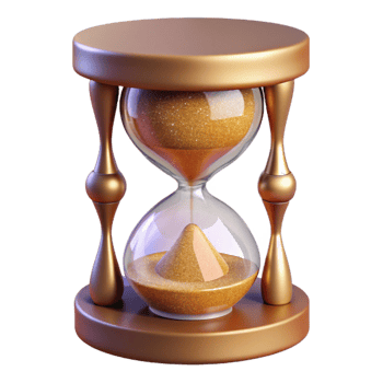 wonderful artistic Sand Timer with Fine Sand Side View Isolated Element genuine png