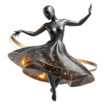 impressive contemporary Spinning Dancer Silhouette Black and White Transparent professional png